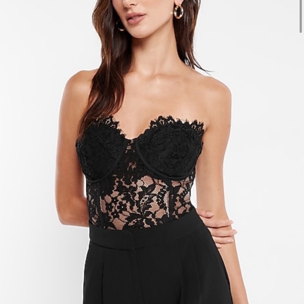 Black lace corset top